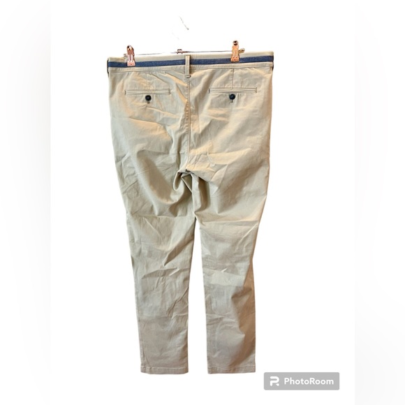 Express Mens Pants 36 x 32 Skinny Chino Khaki Flat Front 365 Comfort - Picture 2 of 5
